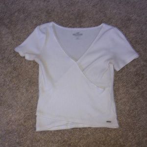 Hollister White Ribber Tee